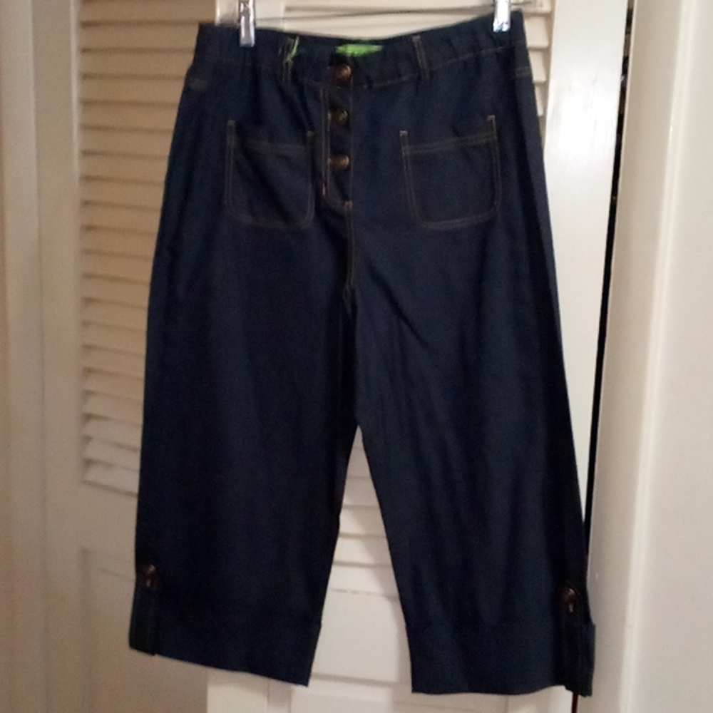 From Anita's Closet Green By Derek Green , size small Blue Jeans